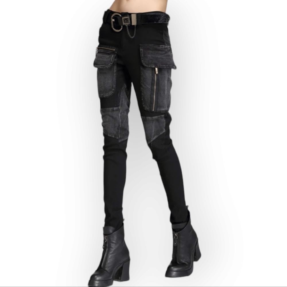Minibee Personalized Punk Street Style Harem Black Pants Size 14 Girl's